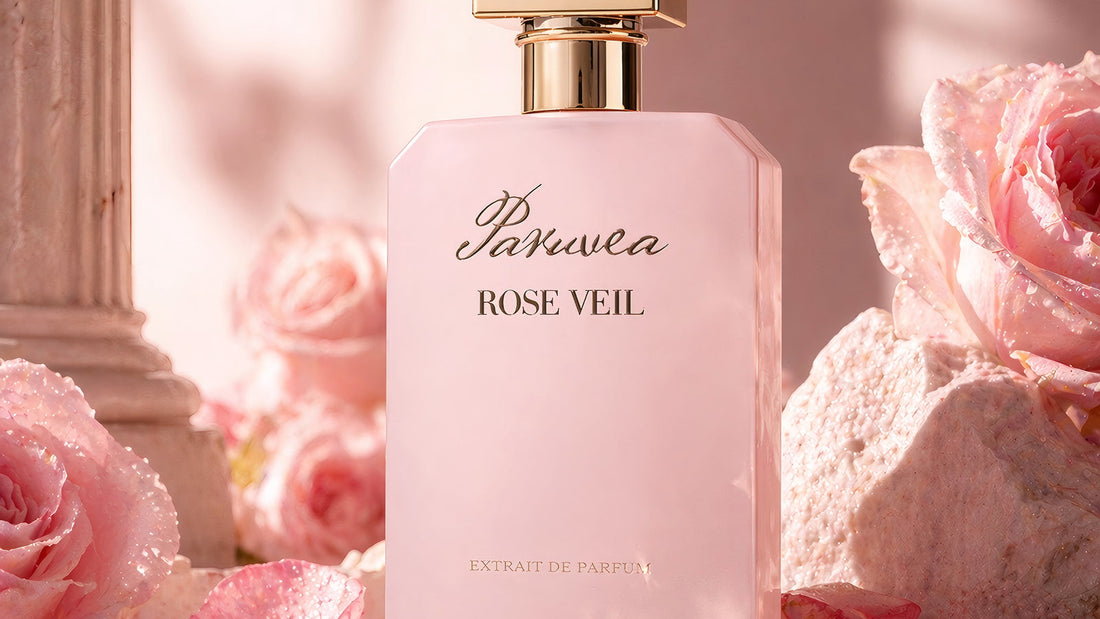 Rose Veil perfume with dewy pink roses for a fresh modern rose perfume guide