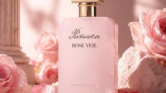 Rose Veil perfume with dewy pink roses for a fresh modern rose perfume guide