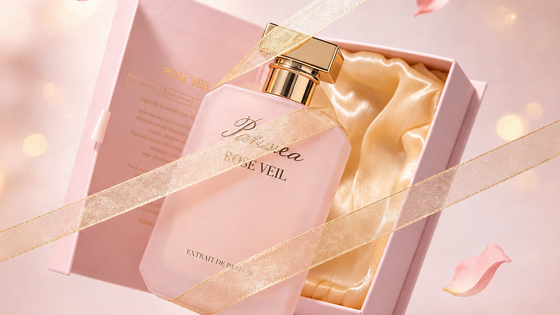 Rose Veil perfume in a pink gift box for a thoughtful perfume gift guide