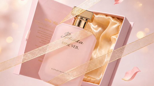 Rose Veil perfume in a pink gift box for a thoughtful perfume gift guide