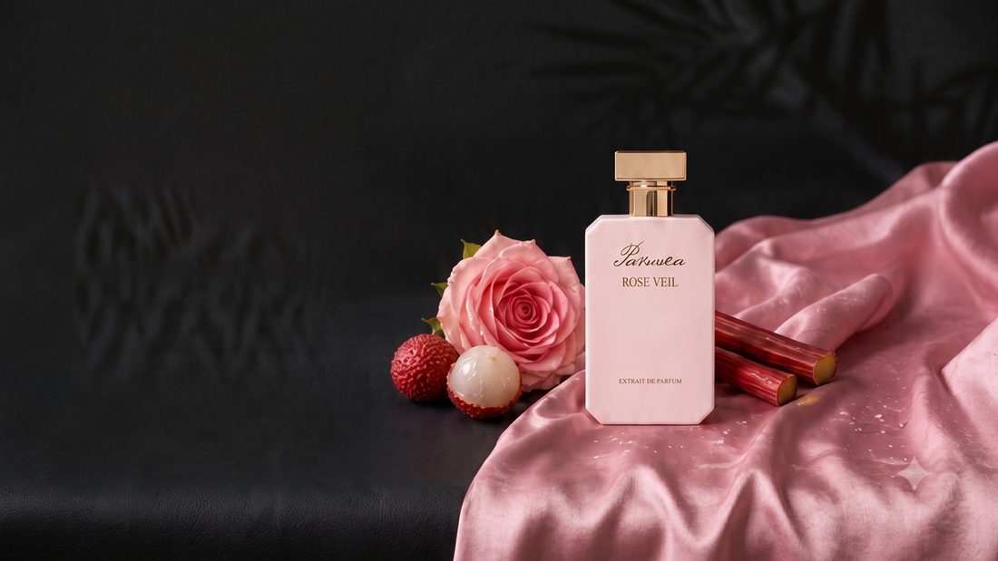 Rose Veil with rose, lychee, and rhubarb for a practical perfume sample organization guide