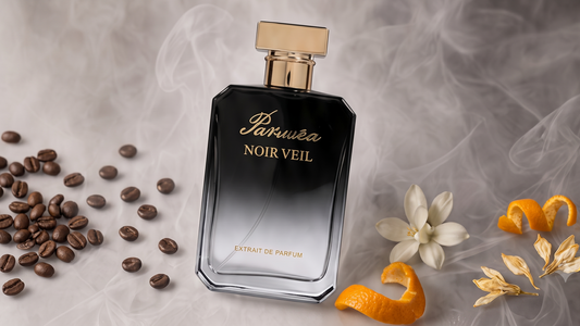 Noir Veil with coffee, citrus, and white flowers for a guide to perfume notes and ingredients